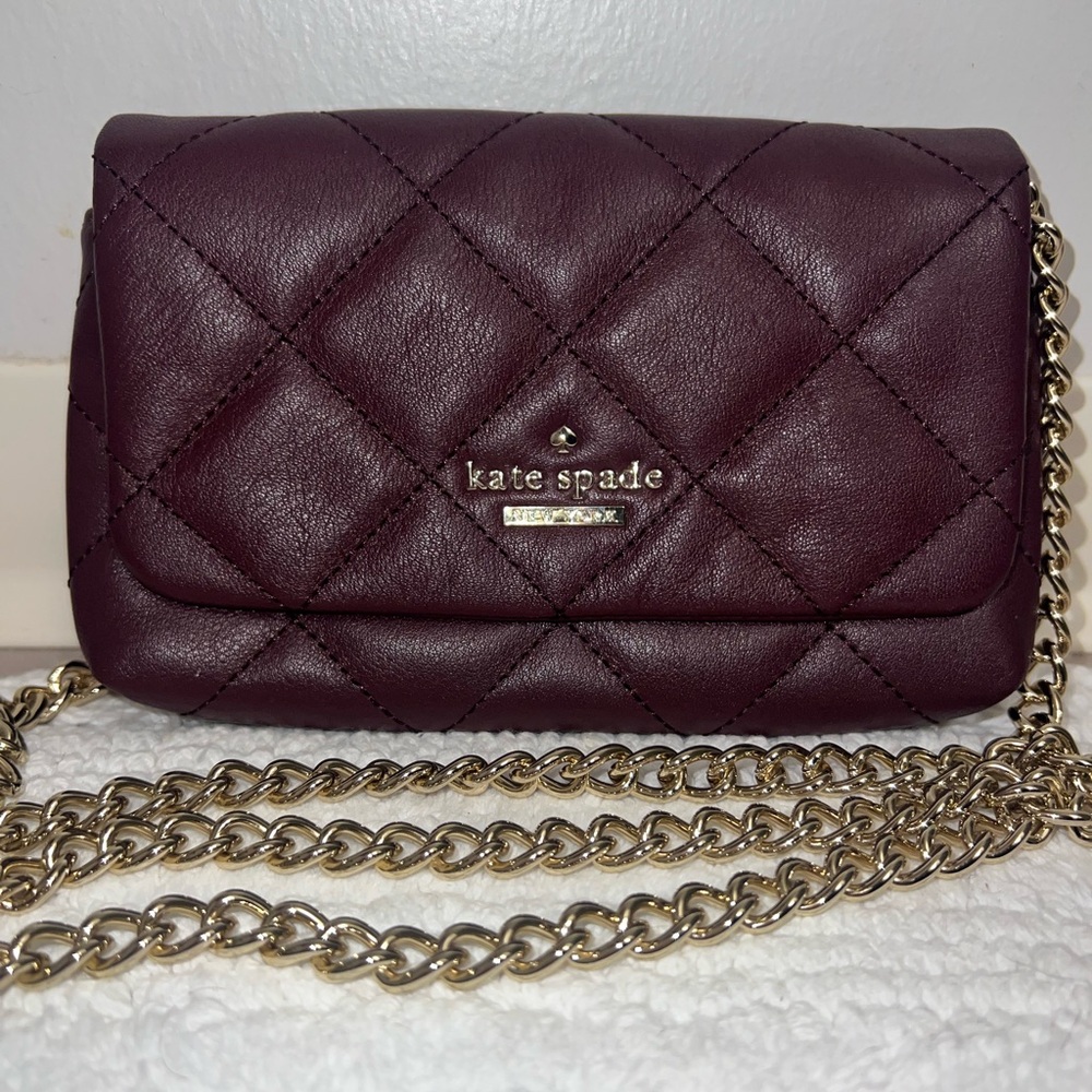 SOLD Kate Spade New York Quilted Burgundy Crossbody Bag